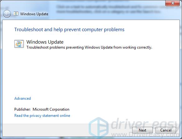 Windows Update Service Not Running Solved Driver Easy