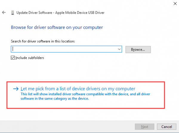 apple iphone driver for windows 10