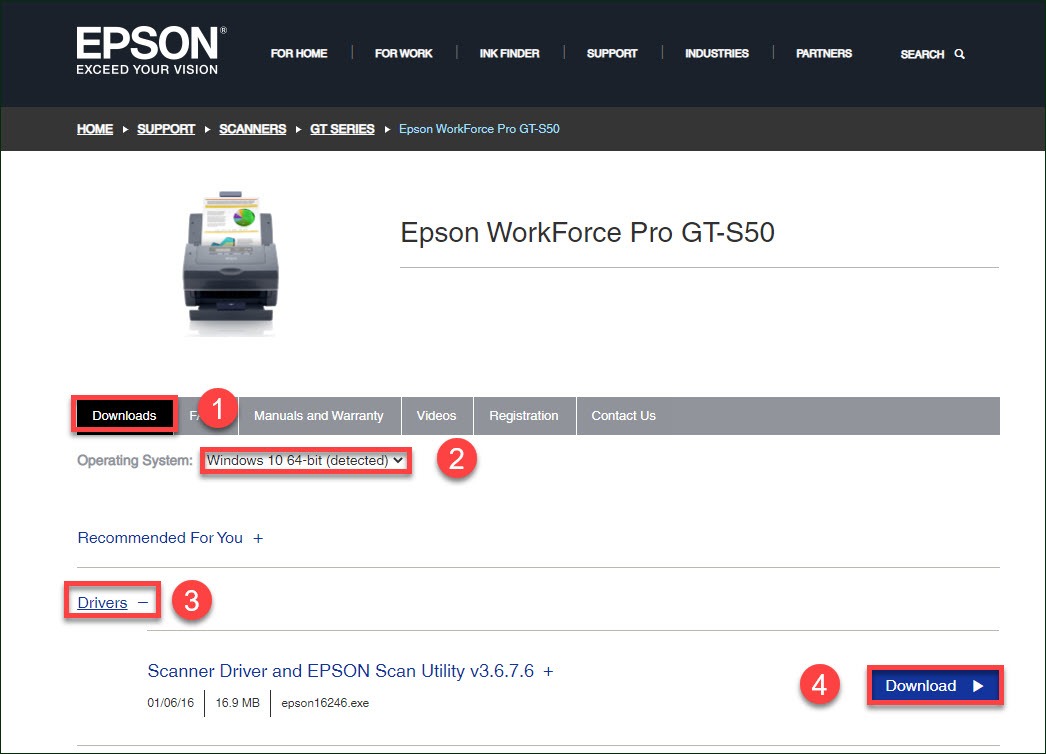 Download Epson GT S50 Driver for Windows 7/8/10 Driver Easy