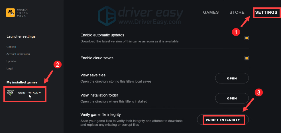 Rockstar Games Launcher verify game files