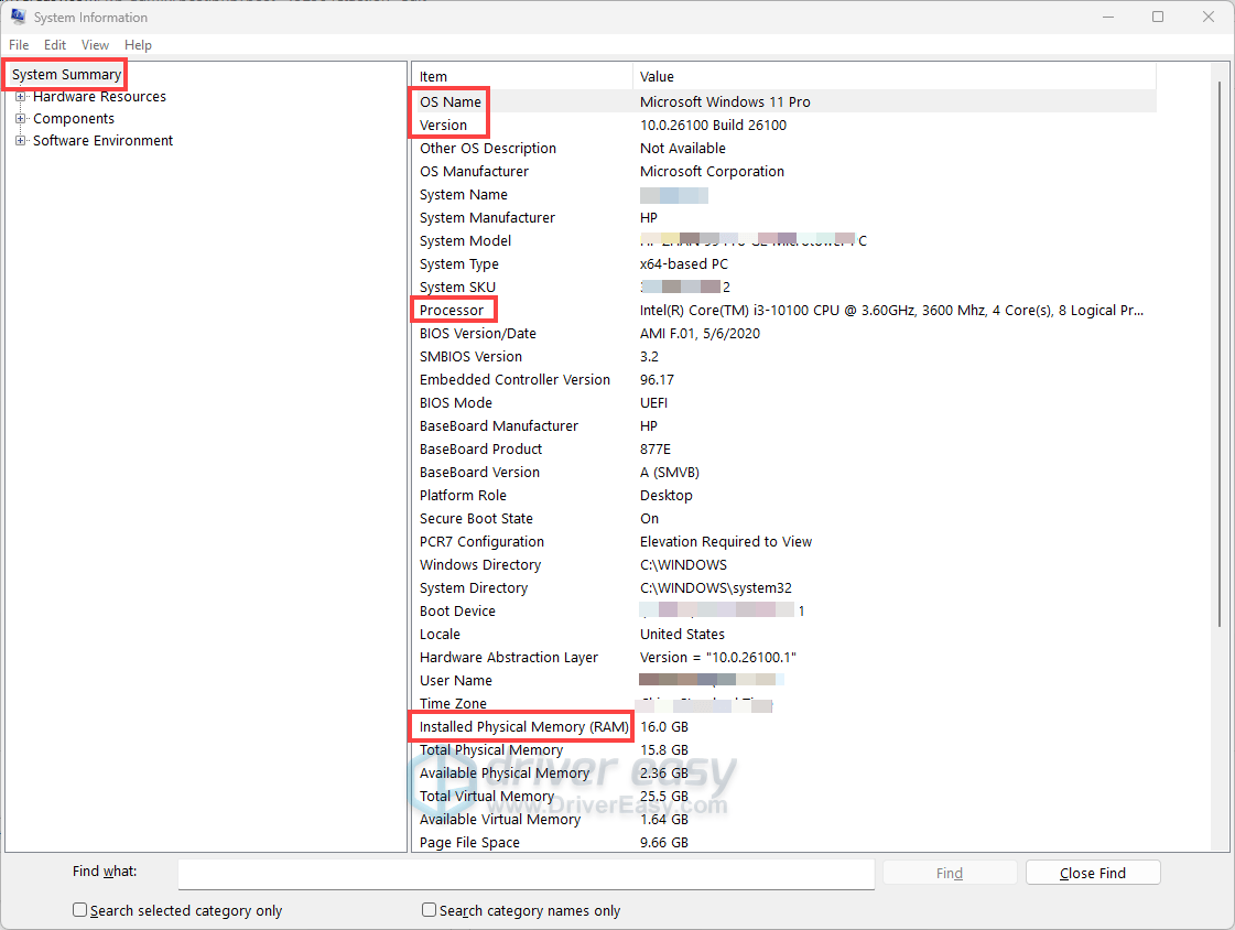 how to check system specifications